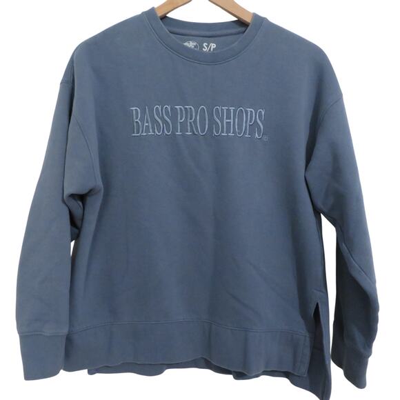 Bass Pro Shop Womens Sz S Blue Crewneck Sweatshirt Cozy Soft Embroidered - Picture 1 of 5